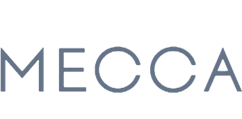 A grey logo of Mecca.